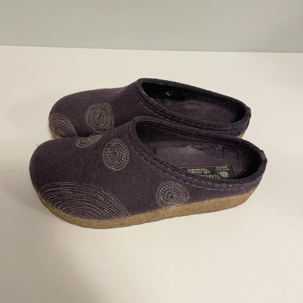 Haflinger Spirit Wool Clog Slippers EUR 36 Womens Size 5 Lavender Purple - Picture 4 of 9